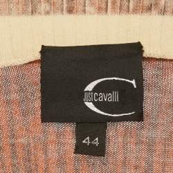 Pre Owned Just Cavalli Brown Printed Knit Cardigan M