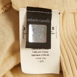 Pre Owned Just Cavalli Brown Printed Knit Cardigan M