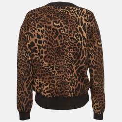 مملوكة مسبقًا Just Cavalli Leopard Pattern Knit Cardigan L