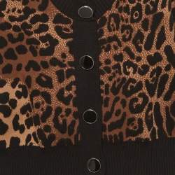 مملوكة مسبقًا Just Cavalli Leopard Pattern Knit Cardigan L