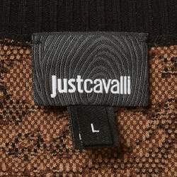 مملوكة مسبقًا Just Cavalli Leopard Pattern Knit Cardigan L