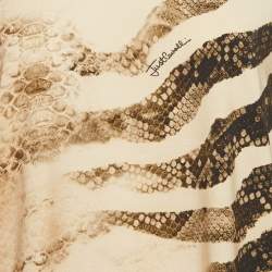 Pre Owned Just Cavalli Beige Snakeskin Print Jersey Long Sleeve Top M