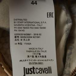 Pre Owned Just Cavalli Beige Snakeskin Print Jersey Long Sleeve Top M