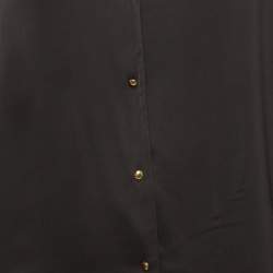 مملوكة مسبقًا Just Cavalli Black Satin Button Front Shirt M