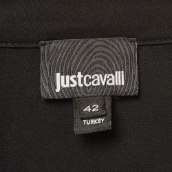 مملوكة مسبقًا Just Cavalli Black Satin Button Front Shirt M