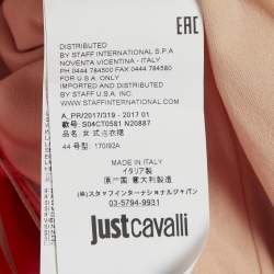 Pre Owned Just Cavalli Salmon Pink Embellished Jersey Evening Dress M