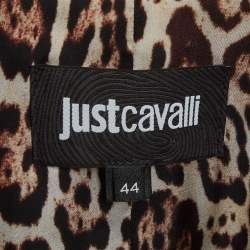 Pre Owned Just Cavalli Black Velvet Vest Trim Cape Jacket M