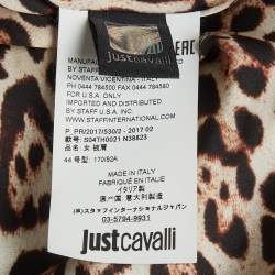 Pre Owned Just Cavalli Black Velvet Vest Trim Cape Jacket M