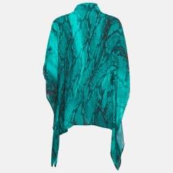 Pre Owned توپ قفطان جاست كافالي بطبعة بايثون كريب بمقاس متوسط