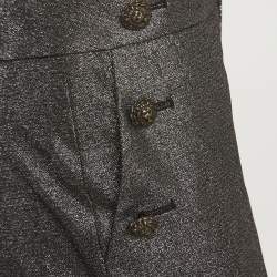 مملوكة مسبقًا بنطال جينز جاست كافالي رمادي بفصوص لوريكس تفاصيل الأزرار مقاس متوسط - ميديوم