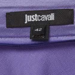 Pre Owned Just Cavalli Purple Satin Asymmetric Skirt M