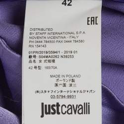 Pre Owned Just Cavalli Purple Satin Asymmetric Skirt M