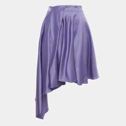 مملوكة مسبقًا Just Cavalli Purple Satin Asymmetric Skirt M