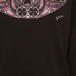 Pre Owned Just Cavalli Black Printed Cotton Sweatshirt M
