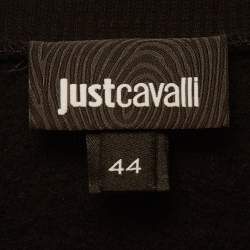 Pre Owned Just Cavalli Black Printed Cotton Sweatshirt M