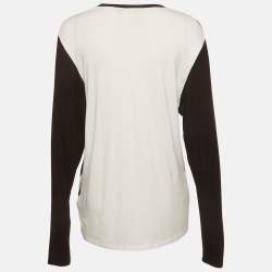 Pre Owned Just Cavalli Multicolour Logo Graphic Print Jersey Long Sleeve T-Shirt L