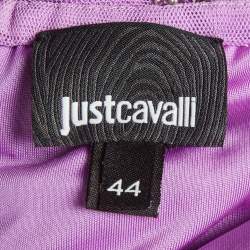 Pre Owned Just Cavalli Lavender Tulle Embellished Sleeveless Maxi Dress M