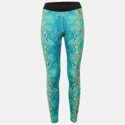 Pre Owned Just Cavalli Multicolor Python Printed Jersey Leggings S