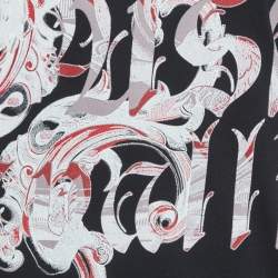 مملوكة مسبقًا Just Cavalli Black Printed Jersey Crewneck T-Shirt L