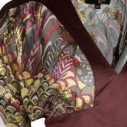 Pre Owned Just Cavalli Multicolor Printed Lurex Detail Short Sleeve Dress S