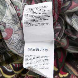 Pre Owned Just Cavalli Multicolor Printed Lurex Detail Short Sleeve Dress S