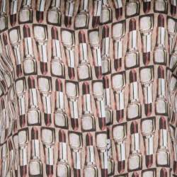 Pre Owned Just Cavalli Lipstick Printed Silk Satin Contrast Collar Shirt M