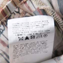 Pre Owned Just Cavalli Lipstick Printed Silk Satin Contrast Collar Shirt M