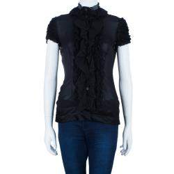 Pre Owned توب جست كافالي مزين بكشكشة أسود M