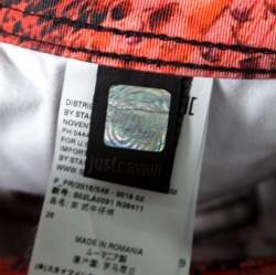 Pre Owned Just Cavalli Red Python Printed Denim Skinny Jeans S