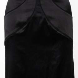 Pre Owned Just Cavalli Black Satin Maxi Skirt M