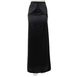 Pre Owned Just Cavalli Black Satin Maxi Skirt M