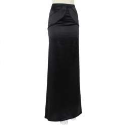 Pre Owned Just Cavalli Black Satin Maxi Skirt M