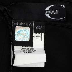 Pre Owned Just Cavalli Black Satin Maxi Skirt M
