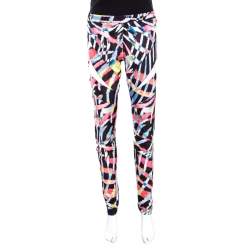 Just Cavalli Multicolor Printed Elasticized Waist Leggings L