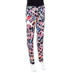 Just Cavalli Multicolor Printed Elasticized Waist Leggings L