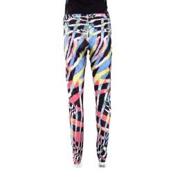 Just Cavalli Multicolor Printed Elasticized Waist Leggings L