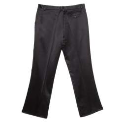 Just Cavalli Black Wool Logo Plaque Detail Straight Fit Trousers S