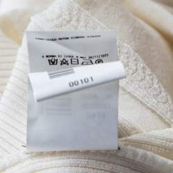 Pre Owned Just Cavalli Cream Rib Knit Long Sleeve Fitted Top M