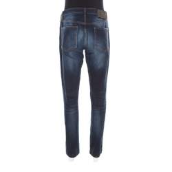 Pre Owned Just Cavalli Indigo Dark Wash Faded Effect Denim Straight Fit Jeans M