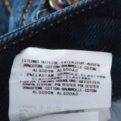 Pre Owned Just Cavalli Indigo Dark Wash Faded Effect Denim Straight Fit Jeans M