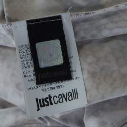 Pre Owned Just Cavalli Brown and Beige Python Scale Printed Jersey Dress XL