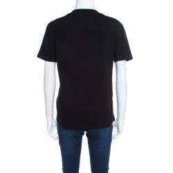 Pre Owned Just Cavalli Black Cotton Jersey Sequin Paillette Embellished T-Shirt M