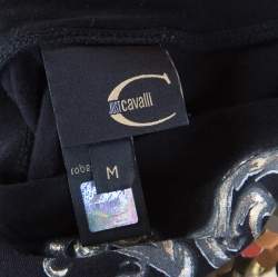 Pre Owned Just Cavalli Black Cotton Jersey Sequin Paillette Embellished T-Shirt M