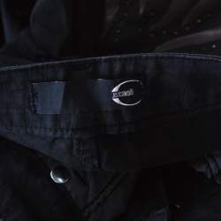 Just Cavalli Black Washed Denim Crystal Embellished Skinny Jeans M