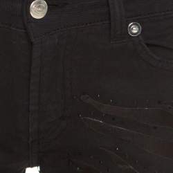 Just Cavalli Black Washed Denim Crystal Embellished Skinny Jeans M