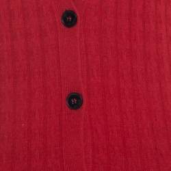 Just Cavalli Bicolor Textured Knit Wool Button Front Cardigan XS