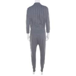 Pre Owned Just Cavalli Grey Cotton Melange Snakeskin Print Trim Tracksuit XS