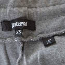 Pre Owned Just Cavalli Grey Cotton Melange Snakeskin Print Trim Tracksuit XS
