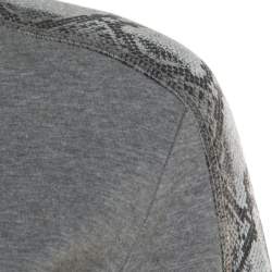 Pre Owned Just Cavalli Grey Cotton Melange Snakeskin Print Trim Tracksuit XS