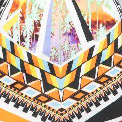 Pre Owned Just Cavalli Multicolor Aztec Print Stretch Knit Scoop Neck Bodycon Dress M